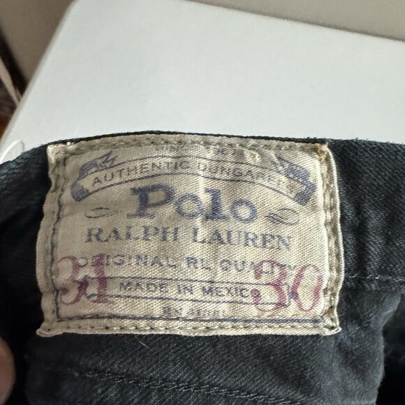 POLO RALPH LAUREN Mens Blue Hampton Straight Jeans Size 31x30 Selvedge - Picture 10 of 14